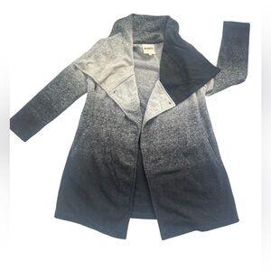BB Dakota Ombré Coat Grey Black Open Front Wool Blend Jacket Women’s M